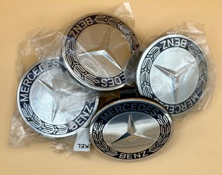 4 Tapacubos Mercedes Benz 75mm Plata Nuevos