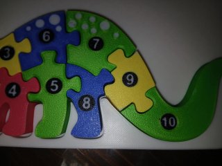 Puzzle Dinosaurio Números Montessori