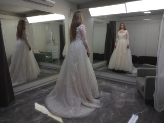 Vestido de Novia Beige/Blanco