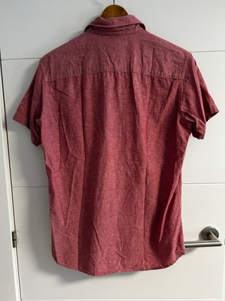 Camisa Jack & Jones Lino/Algodón Manga Corta Roja