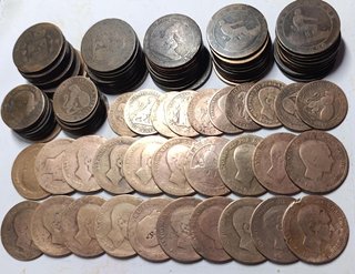 Lote 100 Monedas Antiguas Cobre España