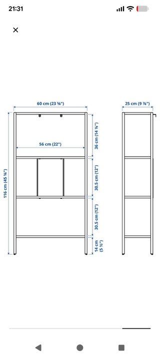 2 Estanterías Metálica Blancas IKea Baggebo