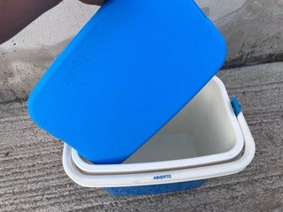 Nevera portátil azul 25L vintage, superligera