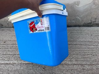 Nevera portátil azul 25L vintage, superligera