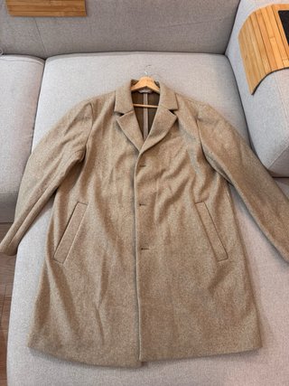 Abrigo H&M Lana Oversize Beige