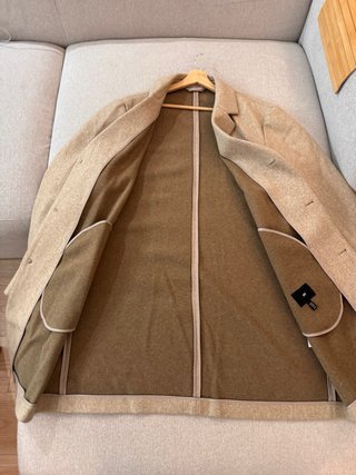 Abrigo H&M Lana Oversize Beige