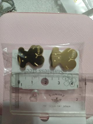 Pendientes Oso Dorado Acero Inox Nuevos