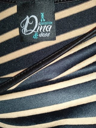 Vestido Dina & Dess Rayas Beige y Negro
