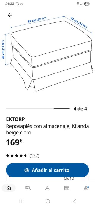 Reposapiés/Puff Ikea Blanco