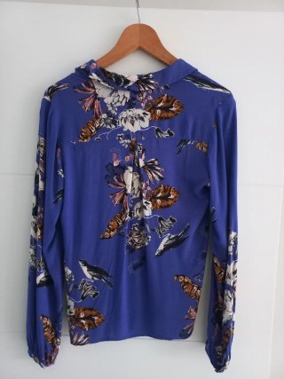 Camisa mujer azul estampada Vila-Talla S- Nueva