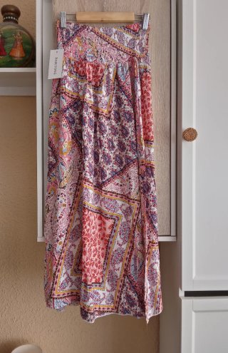 (M) Falda nueva larga estampada