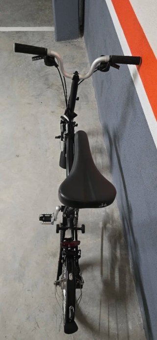 Bicicleta Brompton Negra Plegable + Bolsa Cesta