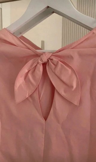 Blusa Zara rosa volantes lazo espalda