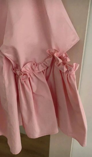 Blusa Zara rosa volantes lazo espalda
