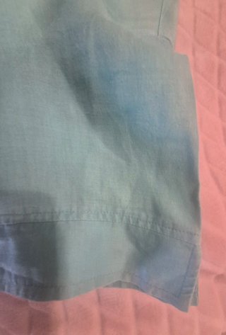 Camisa Zara Basic Lino Turquesa Talla Xl
