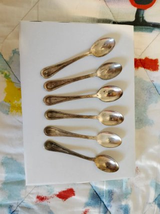 6 cucchiaini vintage argento 1000