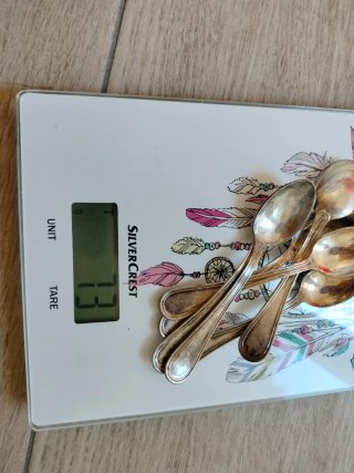 6 cucchiaini vintage argento 1000