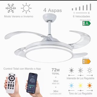 Lampada LED con ventilatore da soffitto 50cm