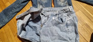 Chaqueta vaquera con forro naranja