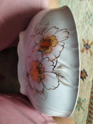 Vajilla Italiana Porcelana Flores Doradas