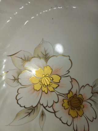 Vajilla Italiana Porcelana Flores Doradas