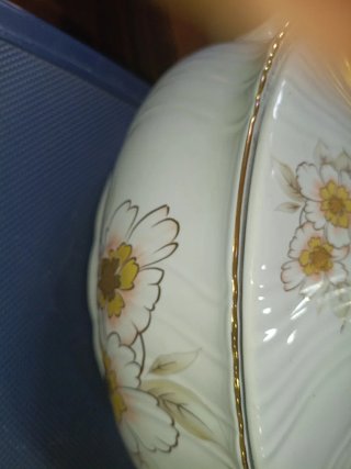 Vajilla Italiana Porcelana Flores Doradas