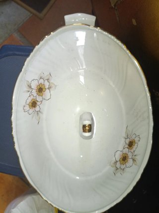 Vajilla Italiana Porcelana Flores Doradas
