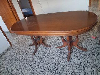 Mesa Extensible Ovalada Madera Clásica