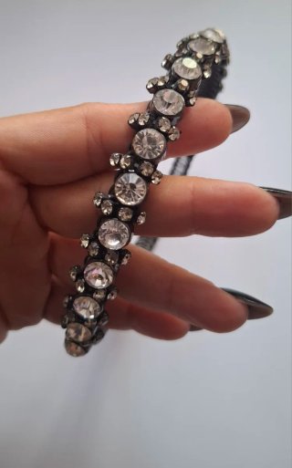 Collar joya metal negro Zara Cristales Brillantes