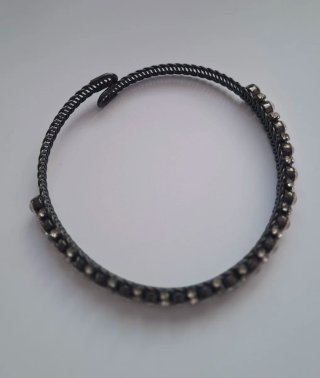 Collar joya metal negro Zara Cristales Brillantes