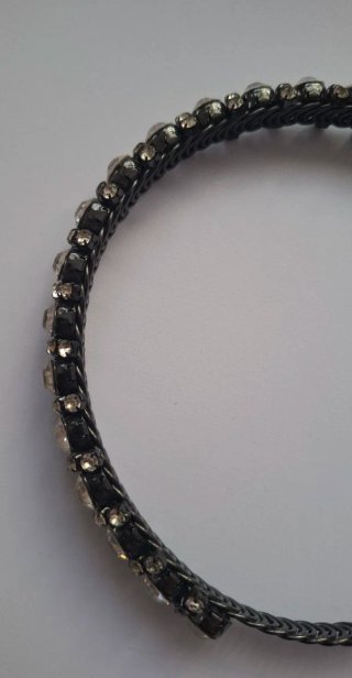 Collar joya metal negro Zara Cristales Brillantes