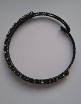 Collar joya metal negro Zara Cristales Brillantes