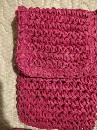 Bolso rafia de color rosa