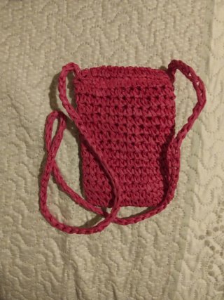 Bolso rafia de color rosa