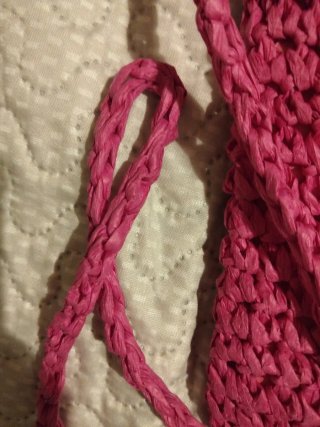 Bolso rafia de color rosa
