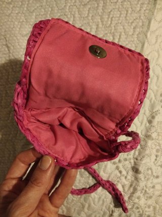 Bolso rafia de color rosa