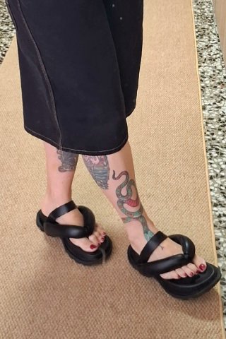 Sandalias negras acolchadas plataforma talla 38