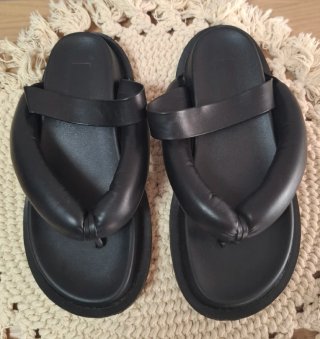 Sandalias negras acolchadas plataforma talla 38