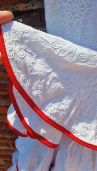 Traje de FlamenK Sevilla Blanco Perforado T.40