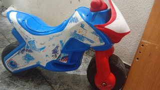 Correpasillos moto infantil 3-6 años azul y blanco