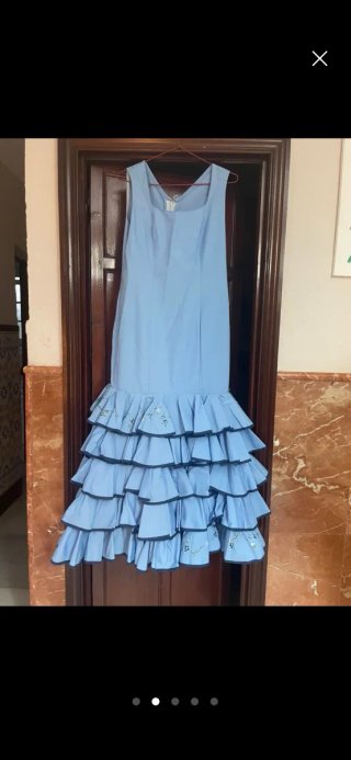 Vestido Flamenca Volantes Azul