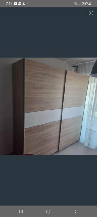 Armario puertas correderas Roble/Blanco 200cm