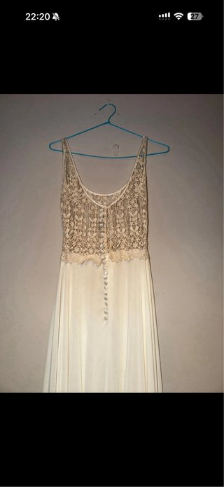Vestido de Novia Dorado y Blanco