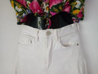 Set Top + Bianco Pantaloni + Collana REGALO