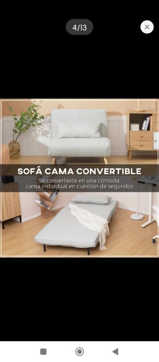Sofá cama plegable beige