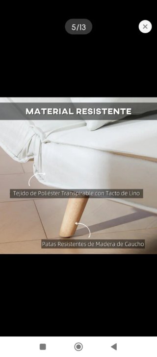 Sofá cama plegable beige