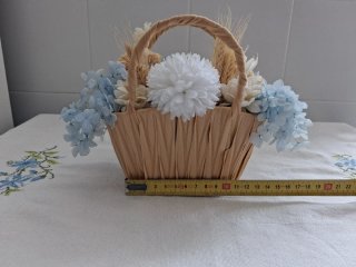 Cesta com Flores Secas Decorativas Cottagecore