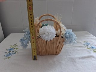 Cesta com Flores Secas Decorativas Cottagecore