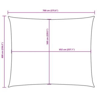 Toldo Vela Rectangular Blanco 6x7m