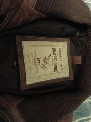 Cazadora de piel vuelta marrón